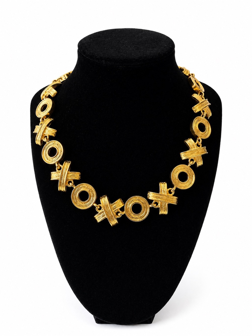 Gold-Tone XO Link Statement Necklace
